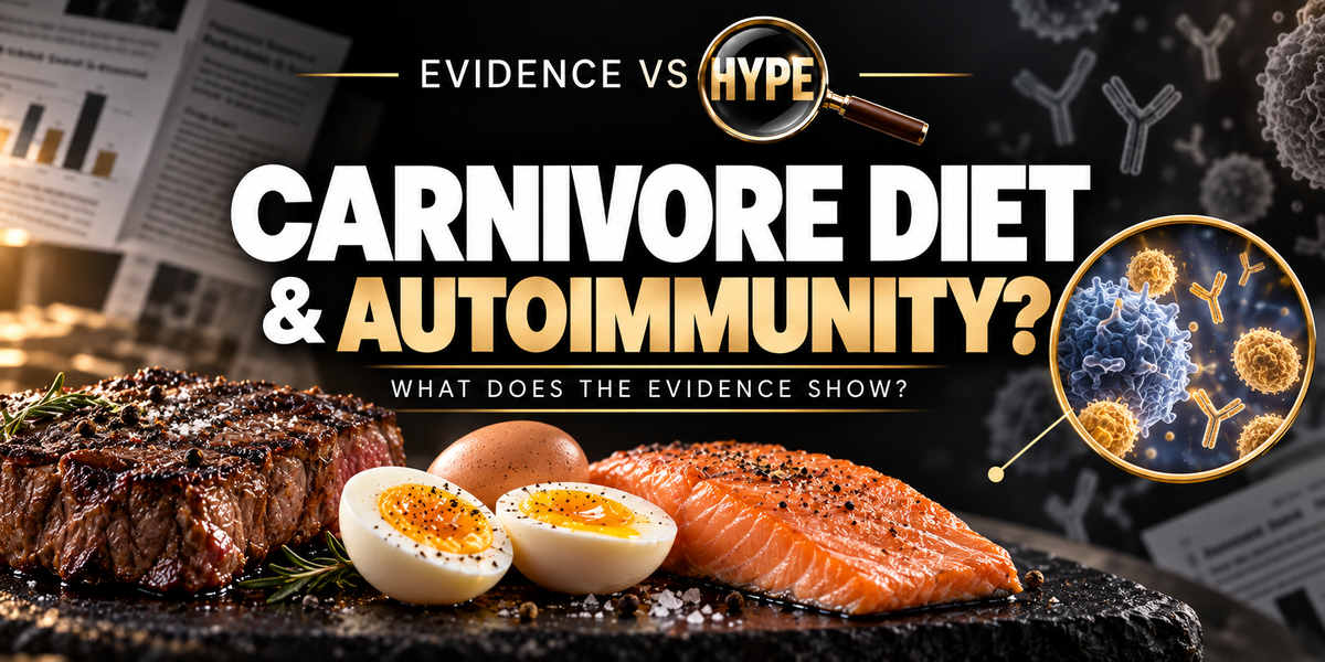 Evidence vs Hype: Can the Carnivore Diet Reverse Autoimmune Diseases? Conceptual editorial illustration.