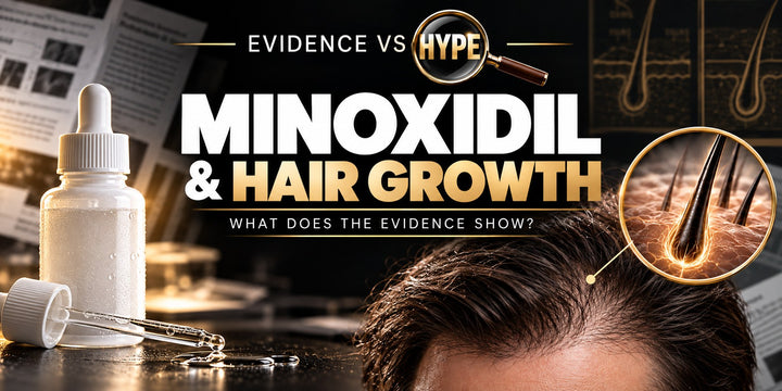 Evidence vs Hype minoxidil and hair regrowth investigation in black, white and gold